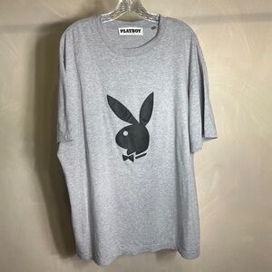 Playboy By PacSun Mens Black Bunny Heather Grey Formula T-Shirt,Grunge,Y2K|Sz:XL